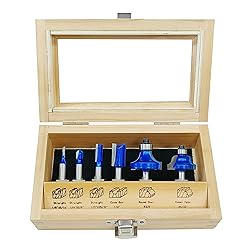 6Pcs Straight Router Bit Set Roundover/Core Box