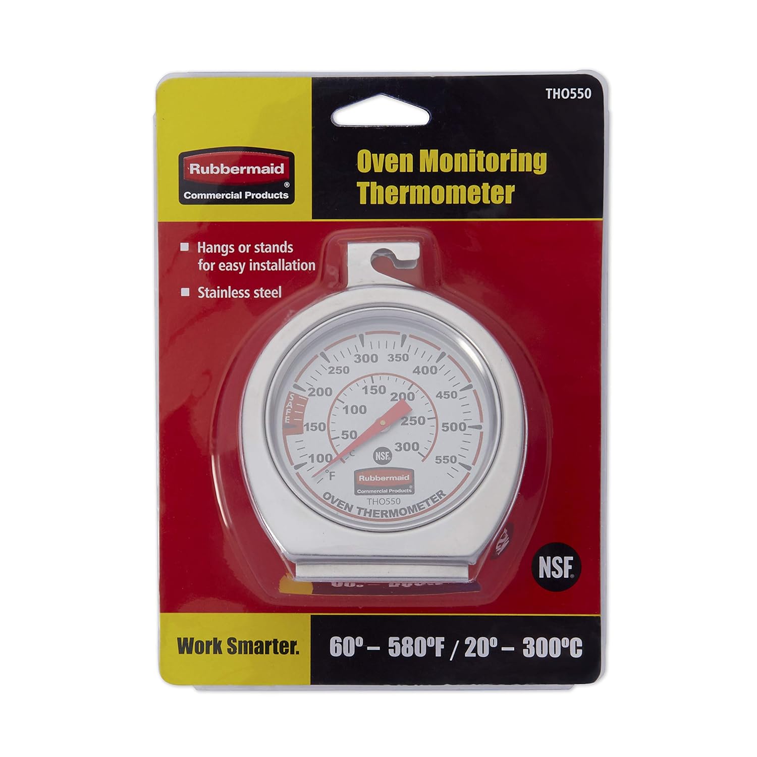 Rubbermaid Commercial Products Stainless Steel Instant Read Oven/Grill/Smoker Monitoring Thermometer: Industrial & Scientific