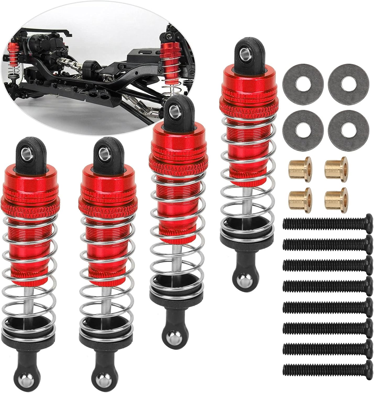 RC Metal Shock Absorber Damper, RC Shock Absorber Portable 4Pcs for MN86 MN86S MN86K MN86KS 1/12