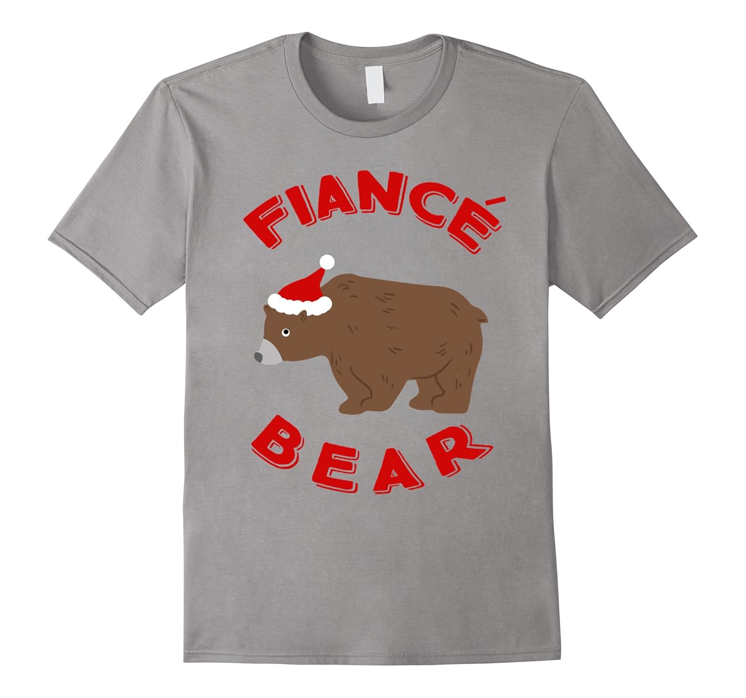 Fiance Santa Bear Matching Family Christmas Pajamas T-Shirt-ANZ