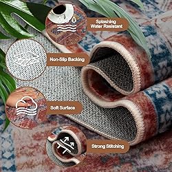 CAPALOCA 8x10 Area Rug Bohemian Rugs with Print