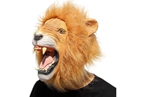 CreepyParty Novelty Halloween Costume Party Animal Jurassic Head Mask (Lion)