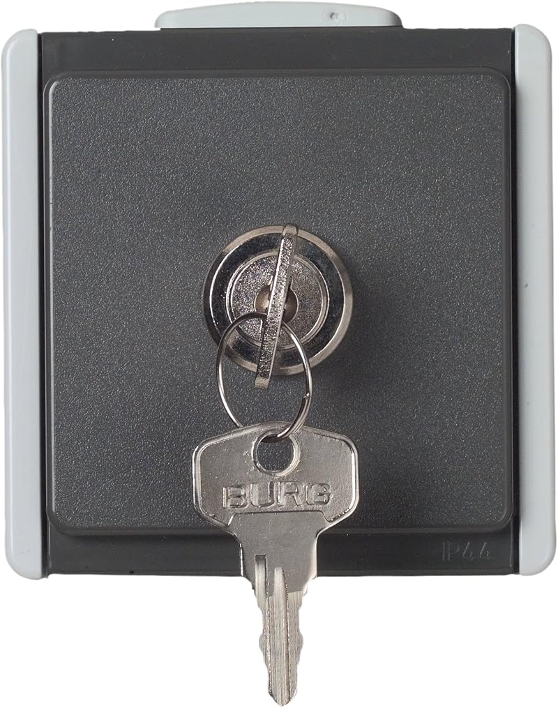 Unitec Aquarius 45253L Socket Lockable Single Switch Grey/Dark Grey IP54
