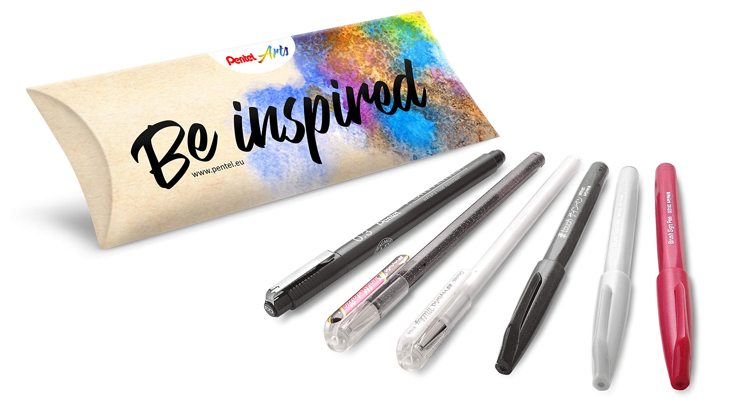 Pentel Creative Set of 6 Ideal for Hand Lettering, Bullet Journal, Sketch Notes and Much More Arts Assorted