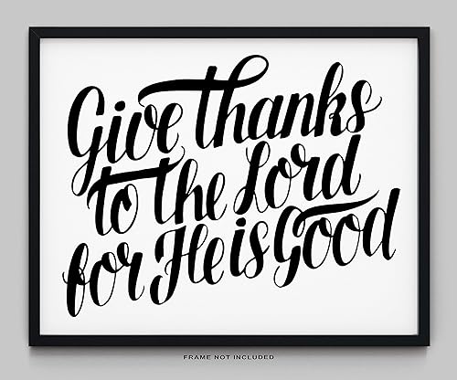 Amazon Com Bible Verse Wall Decor 10x8 Unframed Print Psalm 136 1 9 Religious Wall Art Inspirational Spiritual Typography Wall Print Religious Christian Gifts For Women And Men Handmade