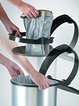 Curver One Touch Deco Bin 40 L Silver 70% Recycled Plastic Kitchen view 6