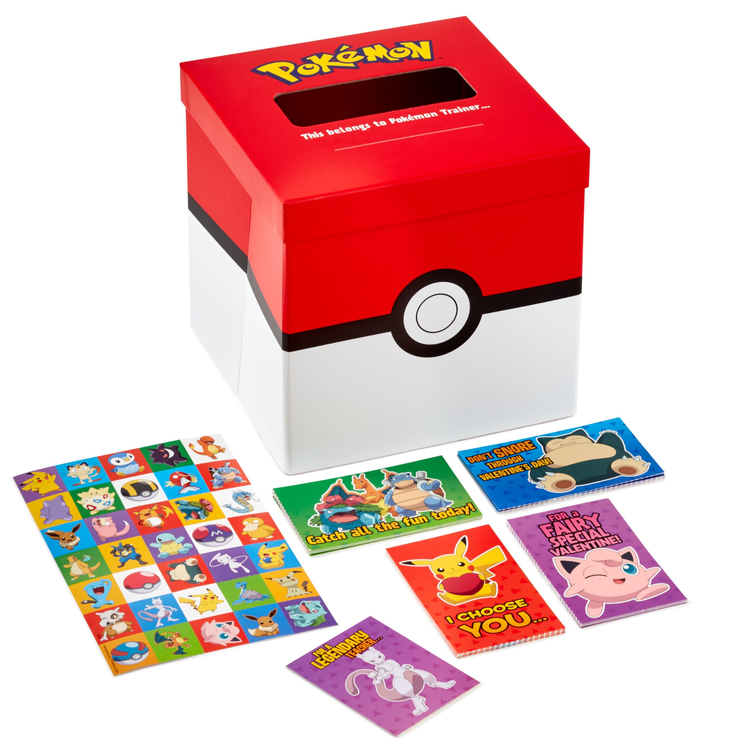 hallmark pokemon cards Valentines Day for Kids and Mailbox for Classroom Exchange teacher card and stickers included Pokémon Fun Assorted Valentine's Day