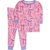 RuffleButts SoftSnooze™ Viscose from Bamboo Toddler Girls Ruffle Long Sleeve Pajama Set