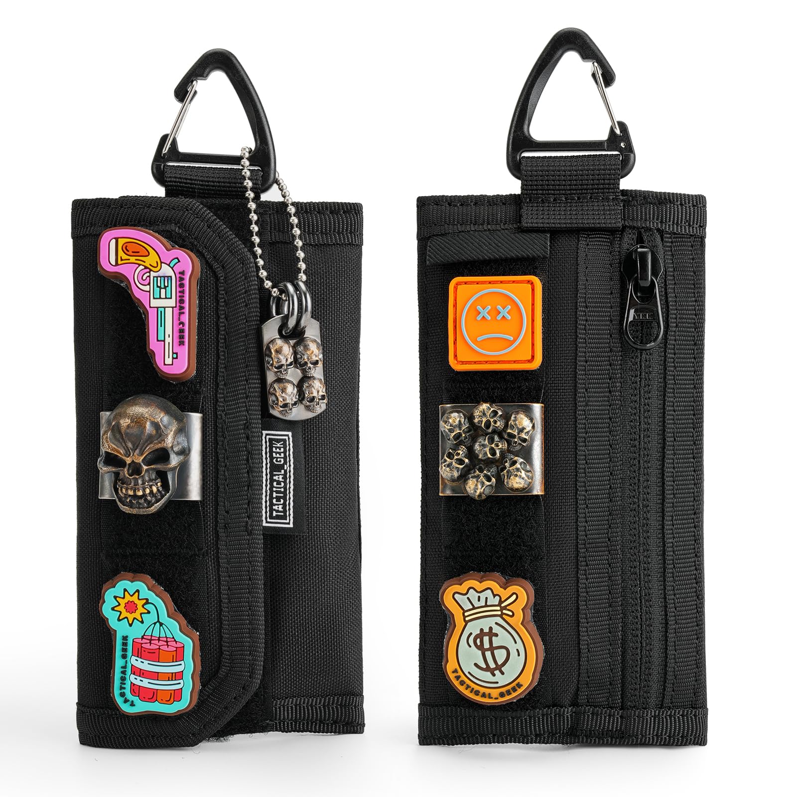 TACTICAL GEEK Storage A2 M EDC Pouch Organizer, Nylon Coin Purse, Multi-Purpose EDC Storage Pocket, Multitools Small Pocket Organizer for Men, Compact Gadget Pouch for Daily Carry,Black