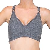 Cottonique Hypoallergenic Organic Cotton Racerback Pullover Bra for Women with Sensitive Skin (Melange Brown)
