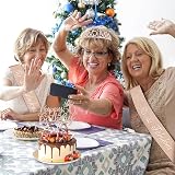 Amosking 50th Birthday Decorations Kit - Sash, Tiara, Balloons & Cake Topper view 8