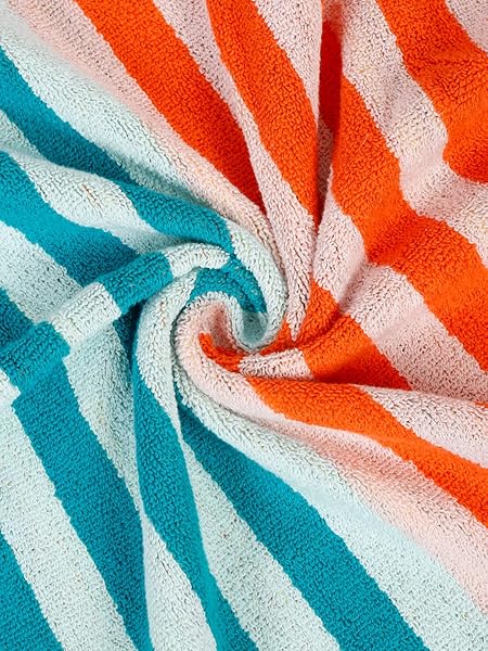 AMBRA LINENS 500 GSM HIGHLY ABSORBENT BATH TOWELS SET, 100% COTTON, SOFT AND PLUSH, ALL SEASONS USE, EXTRA LARGE, CABANA STYLE, BEST FOR POOL, BEACH, SPA, GYM (AQUA)