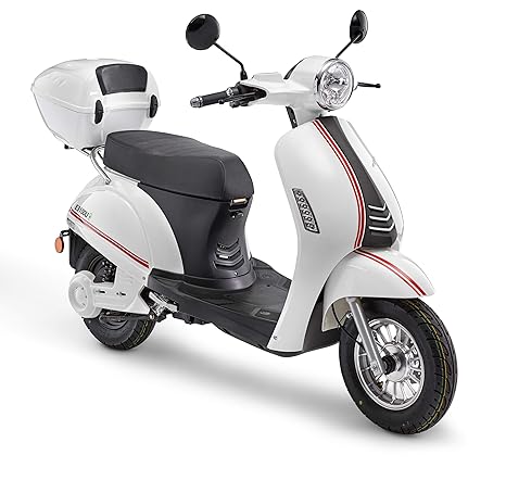 Elektroroller LuXXon E3100LI - Elektro Scooter mit 2000 Watt Bosch Motor, max. 25 km/h, Reichweite bis zu 60 km, weiß