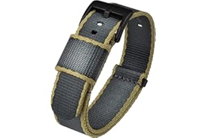 BARTON WATCH BANDS BARTON Elite NATO® Style Watch Strap - 18mm, 20mm, 22mm or 24mm - Seat Belt Nylon Watch Bands