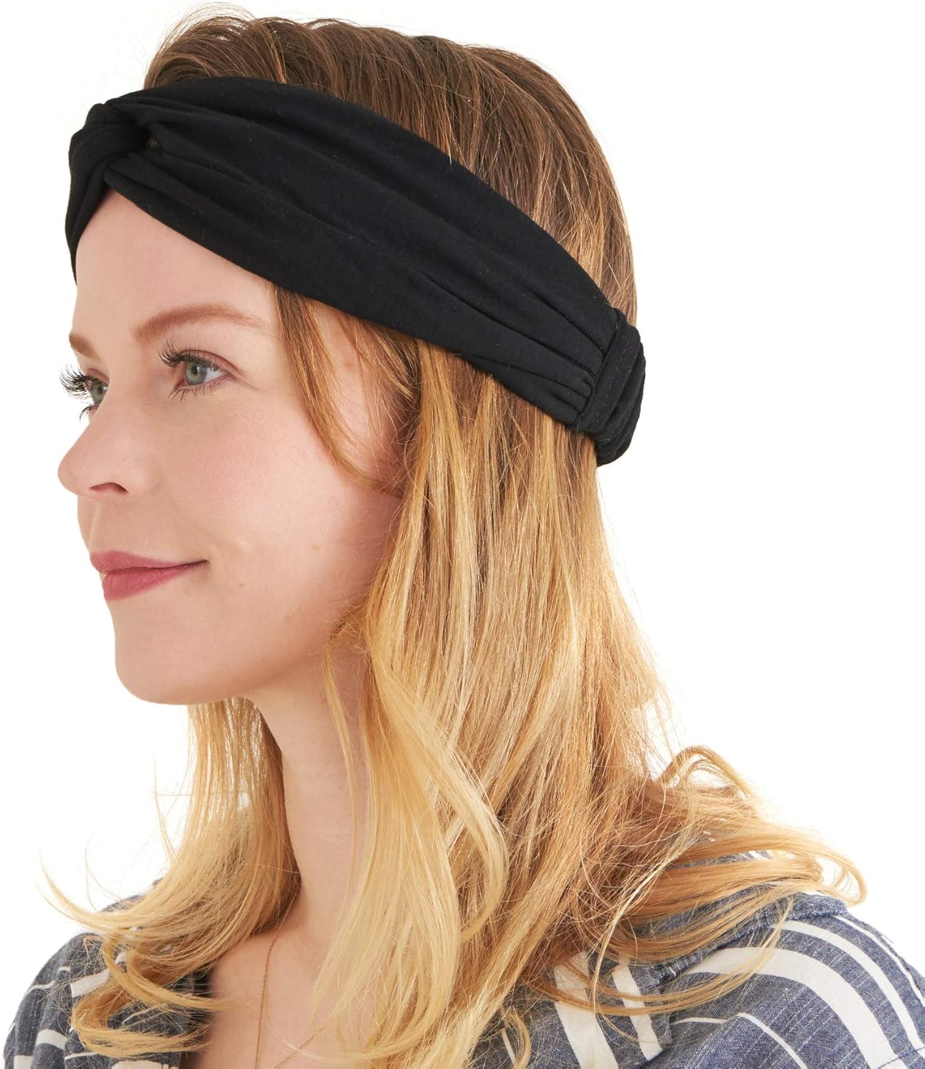 Womens Plain Boho Turban Headband 