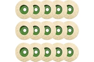 Yauhar 15Pcs 4 Inches Wool Felt Disc Wheel Pad for 5/8" Arbor Angle Grinder, Buffing Polishing Wheel for Metal Aluminum,Stain