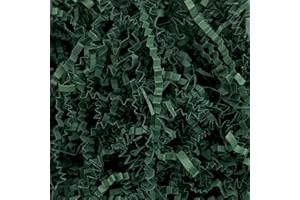 ZEBMOON 2 LB Dark Green A Crinkle Cut Paper Shred Filler Great for Gift Wrapping, Basket Filling, Birthday, Wedding, Halloween, Thanksgiving, Christmas Day, New Year Party Decorations Filling Supplies