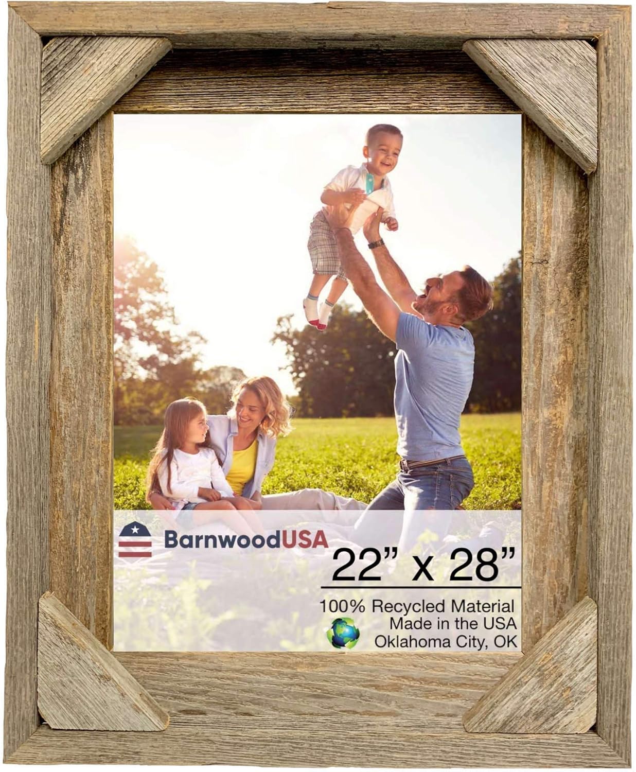 BarnwoodUSA Rustic Signature Corner Block Picture Frame