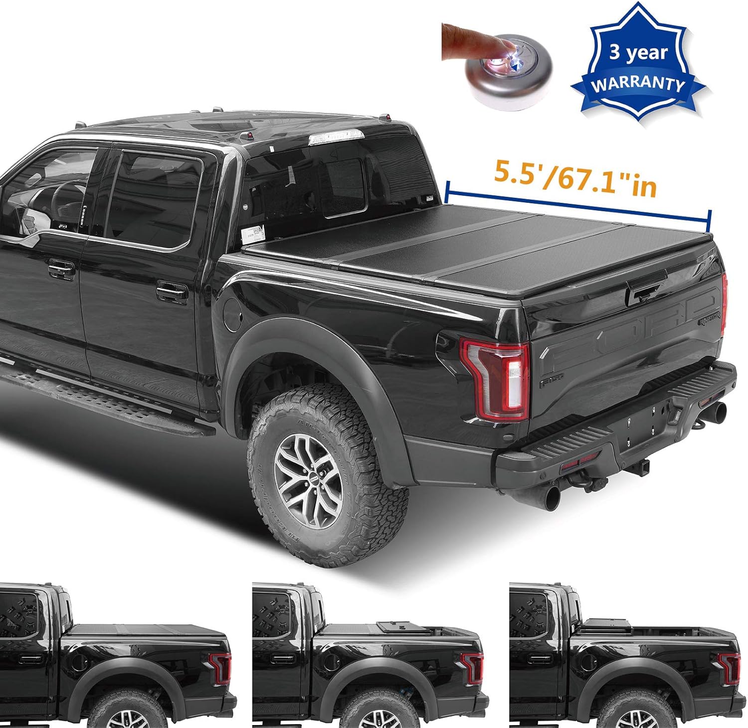 Styleside 6.5 Bed Tyger Auto T3 TriFold Truck Bed Tonneau Cover TG
