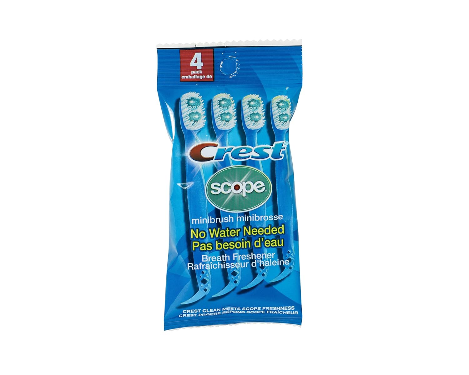 Crest Scope | Mini Brushes-Disposable Toothbrushes with Toothpaste and Pick For Work or Travel (4 count, 6 pack (24 brushes)) : Beauty