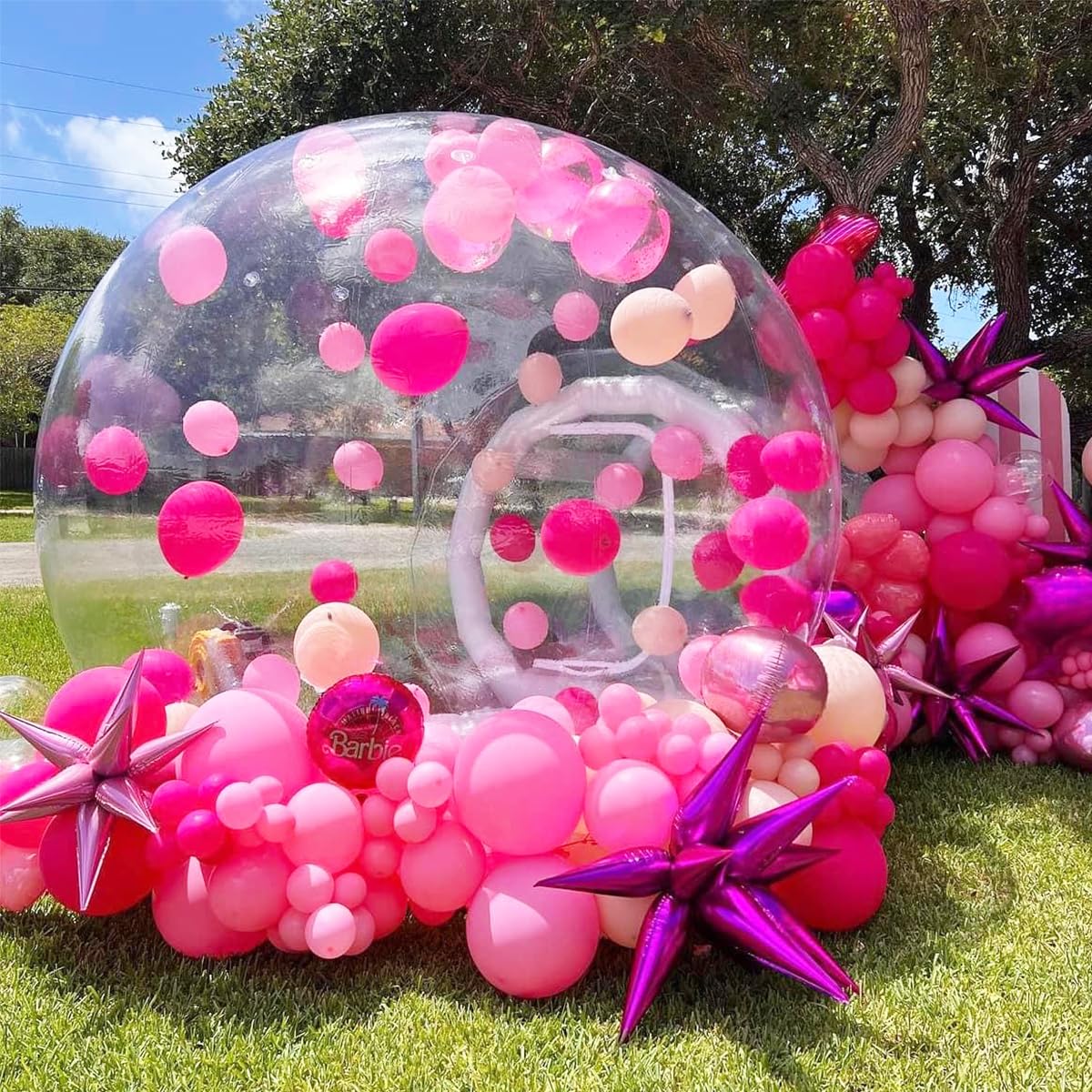 Photo 1 of 10FT Bubble House Inflatable Bubble Tent 100% PVC Tent Bubble House with Blower for Party Wedding, Clear Dome Balloon Garden Tent, 10FT Diameter Bubblen