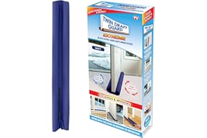 Twin Draft Guard Extreme, Door and Window Draft Stopper, Bottom-of-Door Soundproofing, Trademarked & Patented Original Under-Door Dust, Wind, Noise Draft Stopper, 36" Single (Navy, Single)