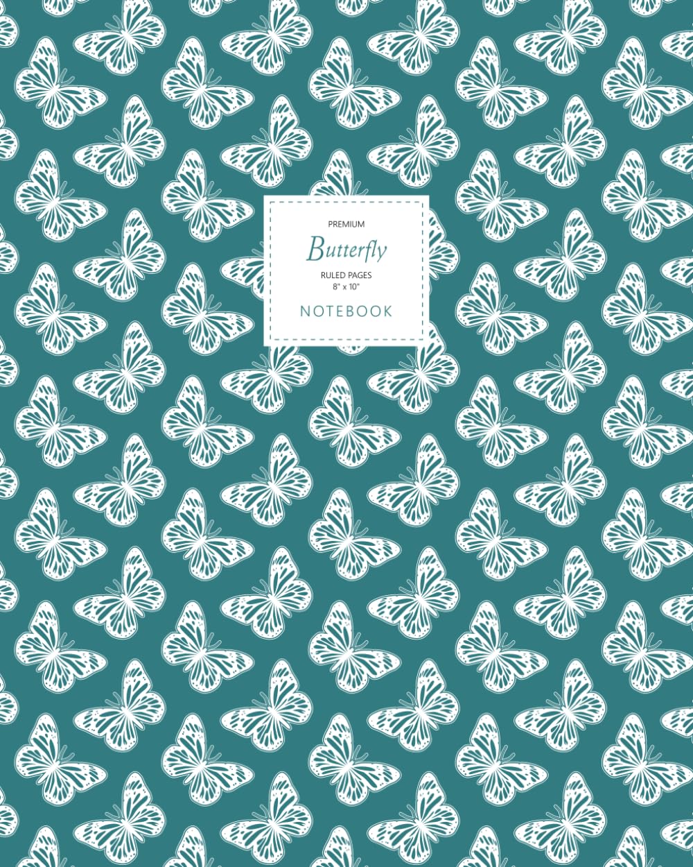 Butterfly Notebook - Ruled Pages - 8x10 - Premium (Sea Green)