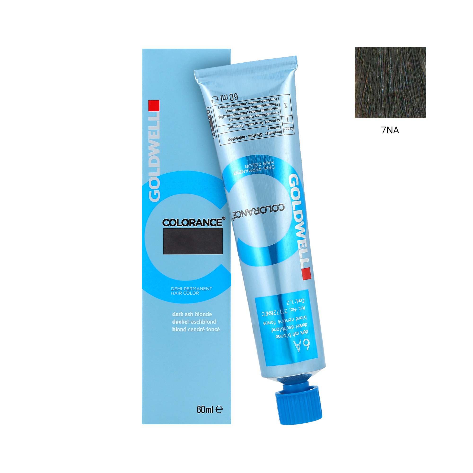 Goldwell Colorance Demi-Permanent Hair Colour, 7Na Mid Natural Ash Blonde, 60 ml