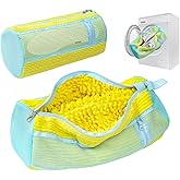 Shoe Washing Machine Bag, 2PCS Reusable Shoe Bag for Washing Machine, 360° Deep Cleaning Shoe Washing Bag for Sneakers, Laundry Shoe Bag for Washer & Dryer, Fits All Shoe Types (YELLOW)