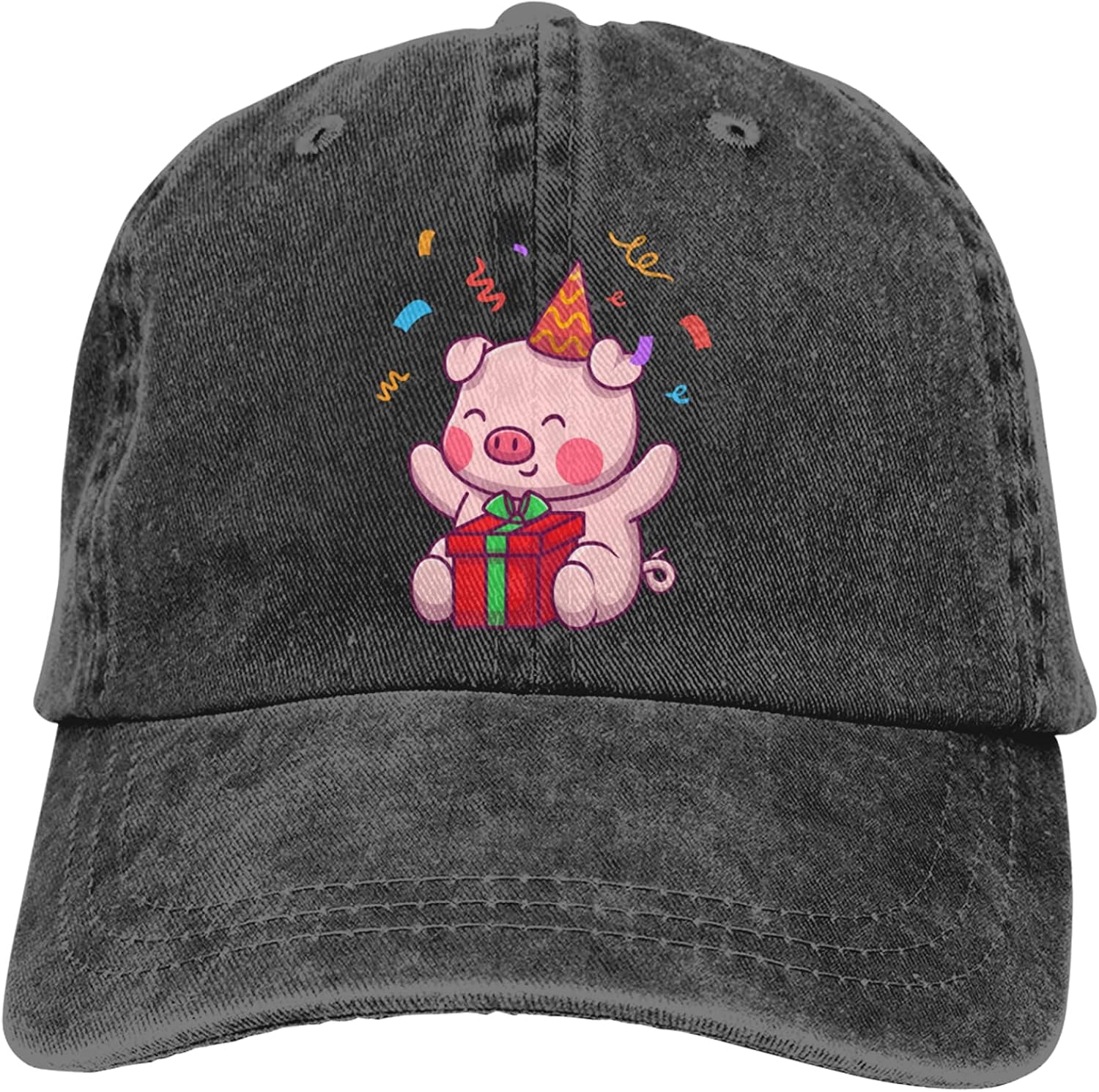 Cute Pig with Gift Unisex Adult Baseball Cap Cotton