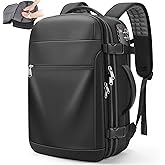 P POSO Vacuum Backpack Travel – Expandable Compression Carry On Backpack with Vacuum Pump, Water-Resistant TSA Lock Travel Bag, 17" Laptop Backpack for Men Women, Business Airplane Flight Luggage