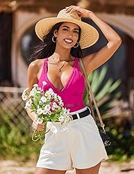 AI'MAGE Women One Piece Swimsuit Sexy V Neck
