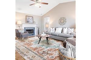 BESTSWEETIE 8x10 Area Rugs for Living Room Area Rug 8x10 Living Room Washable Rugs 8x10 Vintage Rug Area Rug for Bedroom Living Room Dinning Room No Pile Non Slip Brick