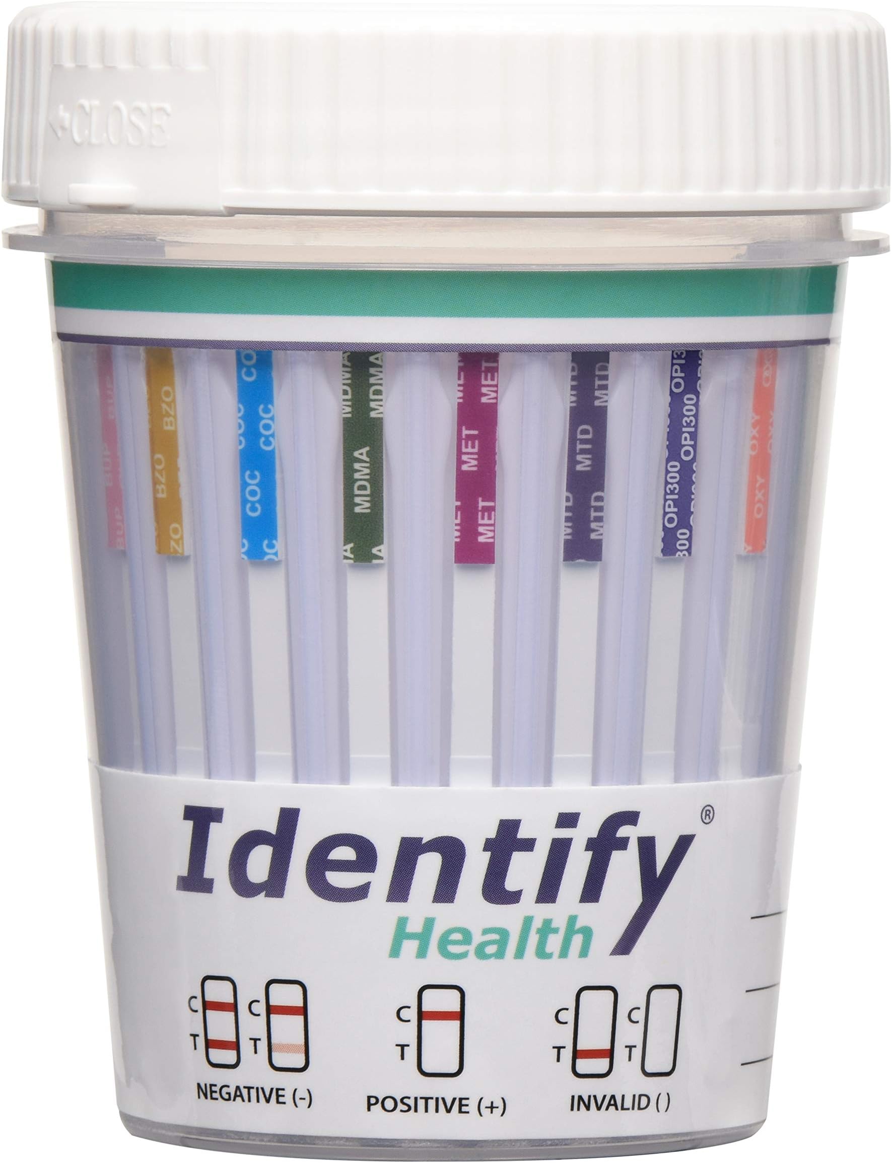 Identify Health Drug Screen Test | 200 Pack | 13 Panel CLIA Waived Instant Urine Marijuana Drug Test Cup for AMP,BAR,BUP,BZO,COC,MDMA,MET,MTD,MOP|OPI,OXY,PCP,TCA,THC