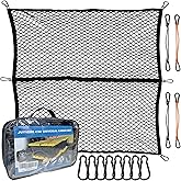 JuyVerq Cargo Net for Pickup Truck Bed, Highly Elastic Truck Bed Cargo Net, 4' X 4' Stretchable to 8' X 8', Cargo Mesh Organizer, for Daily Light Loads of Trucks