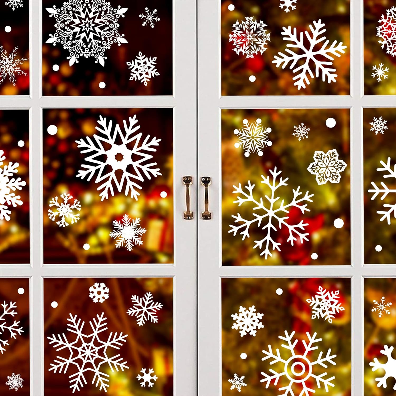 Window Treatments - 284 Pcs Christmas Window Clings Christmas Window Stickers Snowflake Window Clings Decals for Christmas Decorations Holiday Decorations Ornaments Party Supplies 9 Sheets