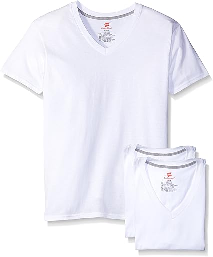 Hanes Men's Comfort Blend V-Neck Undershirt - Small - White (3-Pack) at Amazon Menâs Clothing store