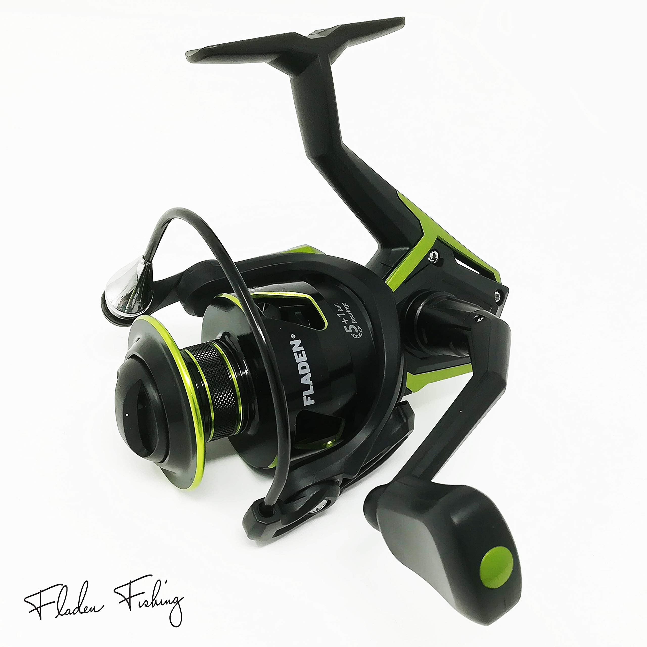 FLADEN Fishing - MAXXIMUS PREDATOR 530 Reel Front Drag 5 plus 1 Ball Bearing Aluminium Fixed Spool Gear Ratio 5.1:1 and Spare Spool - For Freshwater & Light Sea (FD 540-12lbs / 160yds) [11-8240]