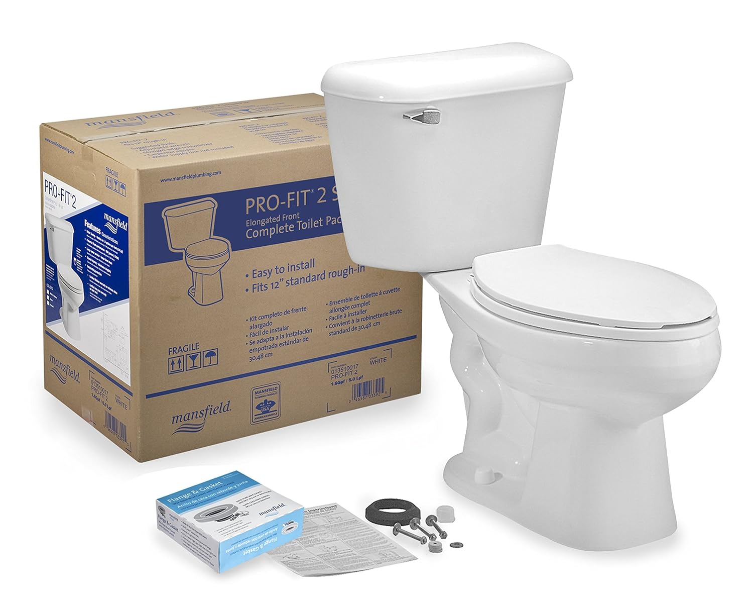 Mansfield Plumbing 135LTCTK ProFit 2 Elongated 1.6 GPF Complete Toilet