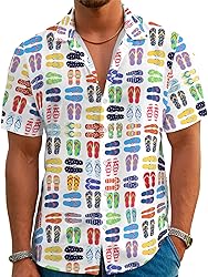 Hawaiian Shirts for Men Summer Beach Casual Short