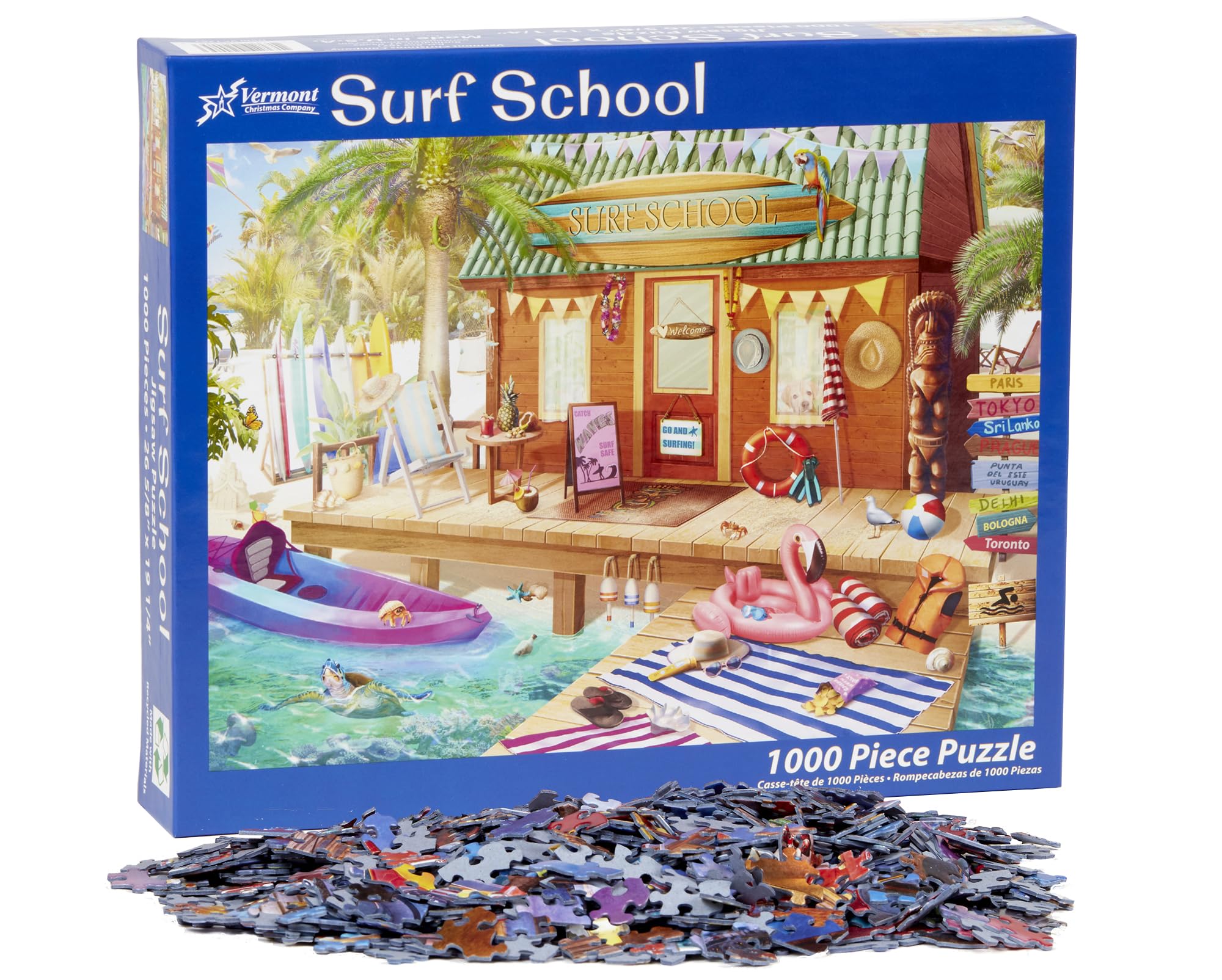 Surf School Jigsaw Puzzle 1000 Piece by Vermont Christmas Company