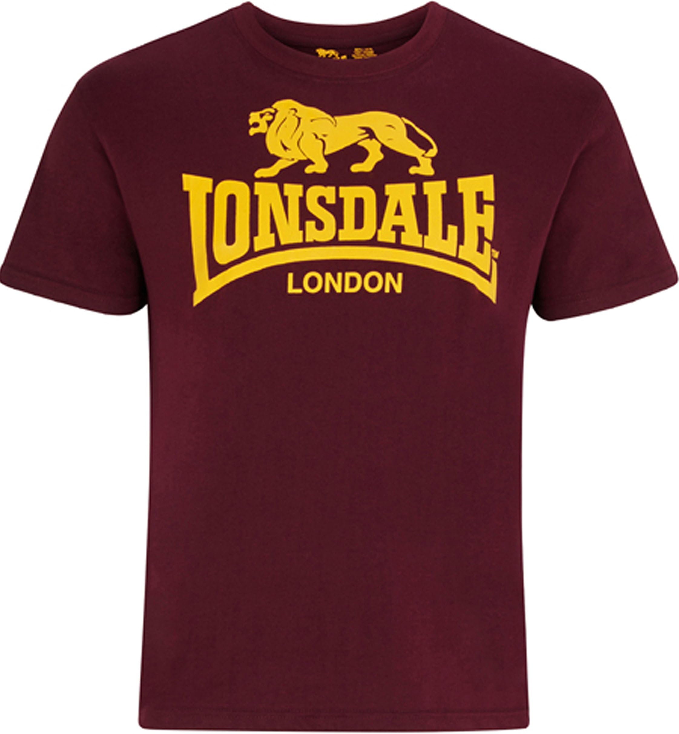Lonsdale Men´s Regular-Fit Classic Lion Logo T-Shirt Oxblood