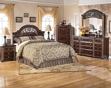 Ashley Furniture Gabriela Two Drawer Night Stand Dark Reddish Brown