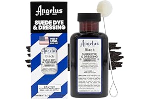 Angelus Suede Dye - Black - 3 oz Premium Liquid Dye for Suede, Nubuck, and Nappy Leather