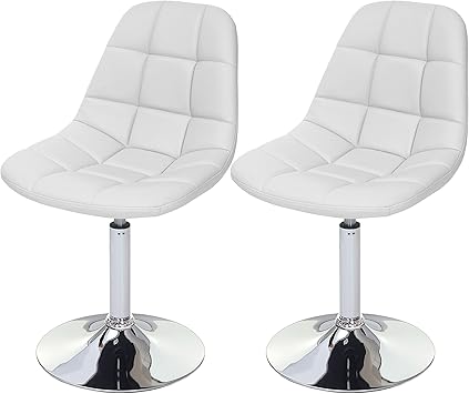 Mendler 2x Esszimmerstuhl Hwc A60 Stuhl Drehstuhl Chrom Kunstleder Weiss Amazon De Kuche Haushalt