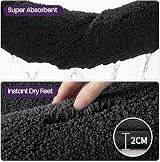 DEXI Bath Mat 40 x 60 cm Microfiber Non-Slip Machine Washable Black view 7