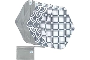 Leekalos Reusable Menstrual Pads - Bamboo Menstrual Cloth Pads | Light Incontinence Pads | Reusable Sanitary Pads - Pack of 6, 1 Cloth Mini Wet Bag