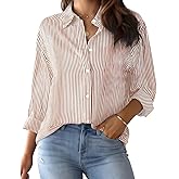 LOMON Button Down Shirt for Women Spring Summer Tops Long Sleeve Business Dressy Casual Blouses Collared Work Outfits Clothes