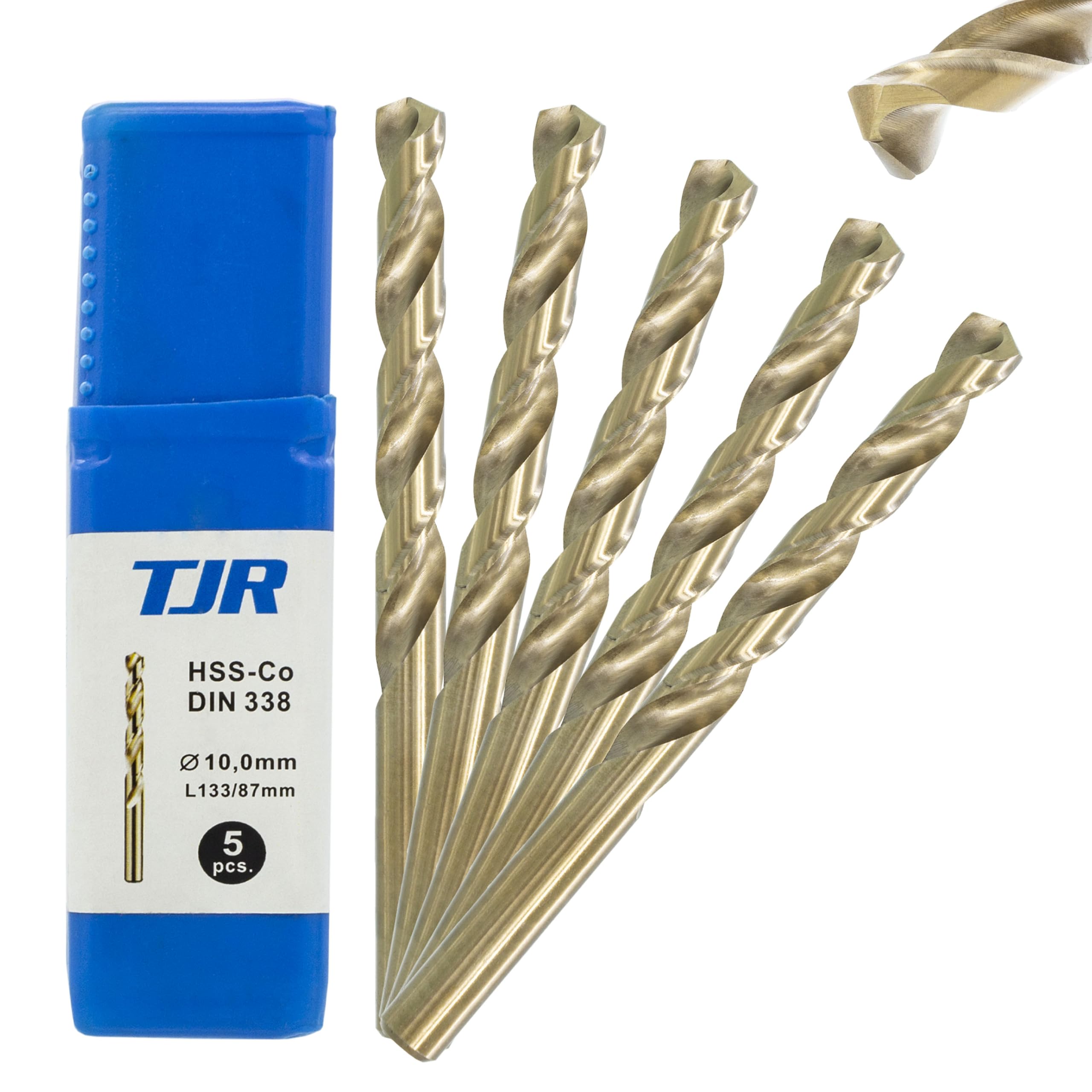 TJR® HSS-E M35 Diameter 4.2 mm Cobalt Twist Drill Steps Pack of 10 Self-Centring Metal Drill Bits DIN 338 Type N 135° (10)