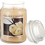 Village Candle Creamy Vanilla Large Glass Apothecary Jar Scented Candle, 21.25 oz, Ivory